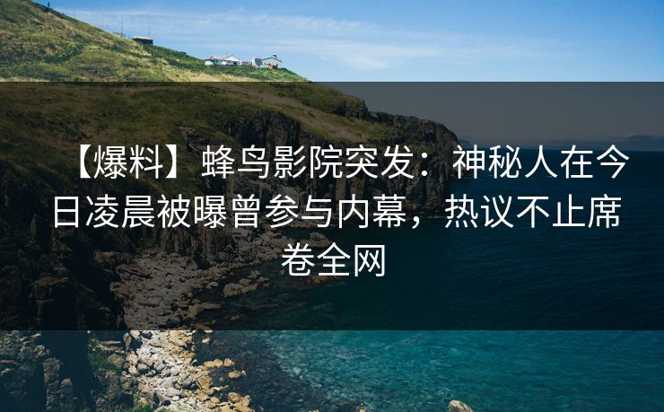 【爆料】蜂鸟影院突发:神秘人在今日凌晨被曝曾参与内幕,热议不止席卷全网 【爆料】蜂鸟影院突发:神秘人在今日凌晨被曝曾参与内幕,热议不止席卷全网