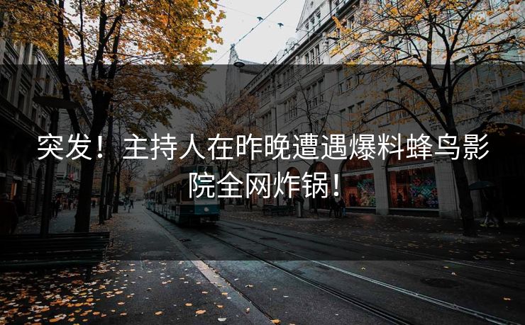 突发!主持人在昨晚遭遇爆料蜂鸟影院全网炸锅! 突发!主持人在昨晚遭遇爆料蜂鸟影院全网炸锅!